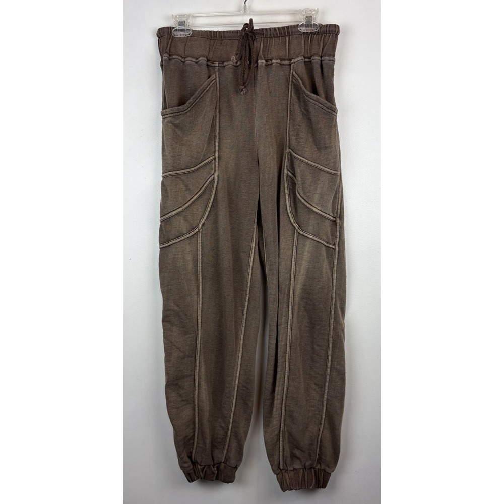 Daily Practice Joggers Women Small Cargo Sweatpants Barrel Brown Comfort